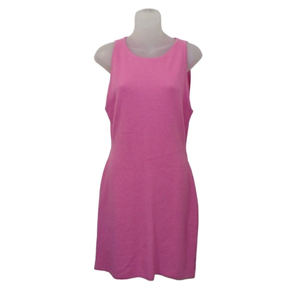 Victor Glemaud Pique Tank Dress Bubblegum Pink Cut out Back Size L NWT